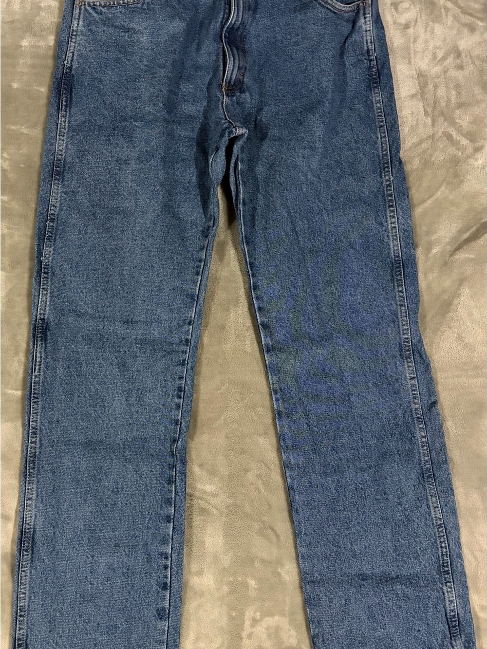 Men's Straight-Leg 34/34 Rustler Denim Jeans in Mid Blue